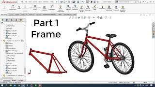 Solidworks Tutorial  How to Make a Bicycle Design Part 1  Frame [upl. by Ethelyn]