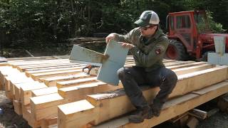 Dovetail Log Cabin  Cutting Dovetail Notches [upl. by Aimaj]