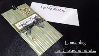 Umschlag  Täschchen  Gutschein  Tutorial [upl. by Ternan]