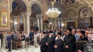 Akathist Hymn in the Metropolitan Cathedral of Athens for Hagia Sophias conversion [upl. by Eidaj]