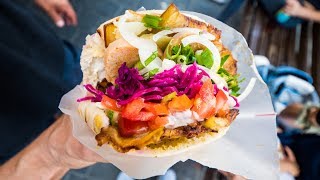 Tel Aviv Food Tour  BEST Sabich Hummus and Lamb Pita  Middle Eastern Israeli Food [upl. by Nuahsor]