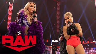 Charlotte Flair confronts Lacey Evans facetoface Raw Feb 8 2021 [upl. by Nyrrad]