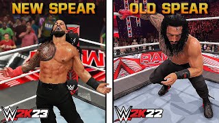 WWE 2K23 Vs WWE 2K22 Finishers Comparison [upl. by Annawat]