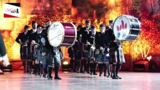 Massed Band pipes amp drums  Sankt Galler Tattoo 2016 [upl. by Bronk]