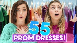 We Tried On 55 PROM DRESSES [upl. by Viridis]