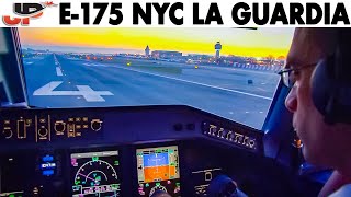 Piloting Embraer 175 from New York La Guardia  Cockpit Views [upl. by Beller]