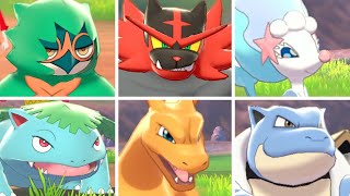 Pokémon Sword amp Shield  All Starter Signature Moves [upl. by Llenwad966]