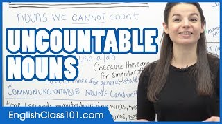 Uncountable Nouns  Learn English Grammar [upl. by Atterol511]