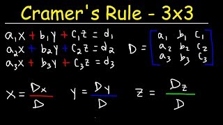 Cramers Rule  3x3 Linear System [upl. by Nasia]