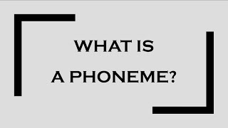 What is a phoneme [upl. by Yenaj]