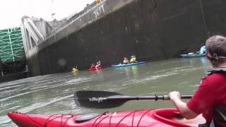 Kayaking thru locks 34 and 35 Erie Barge Canal Lockport NY [upl. by Ygief]