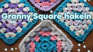 Granny Square klassisch mit Farbwechsel häkeln Tutorial [upl. by Arnaud]