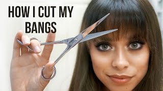 How I Cut My Bangs  Wispy  Straight Across [upl. by Ogren]