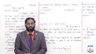 Class 9  Mathematics  Chapter 3  Lecture 1 Logarithms  Allied Schools [upl. by Nodanrb314]