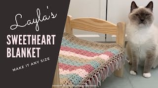 CROCHET BABY DOLL BLANKET  Sweetheart Blanket  Ophelia Talks Crochet [upl. by Hiller]