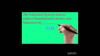 FLN FOUNDATIONAL LITERACY AND NUMERACY [upl. by Aihsenet]