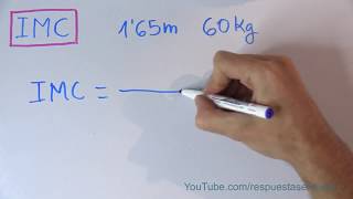 APRENDE a CALCULAR el IMC de una PERSONA de 165 de ALTURA y 60 Kg de PESO  Ejemplo 1 [upl. by Halie]