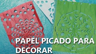 PAPEL PICADO FÁCIL  TUTORIAL  Cómo hacer [upl. by Ettennej]