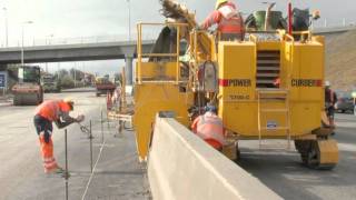 Slipforming Central Median Barrier On N7 [upl. by Arbas141]