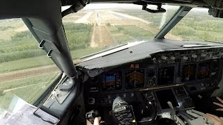 Boeing 737 cockpit view visual approach Full HD [upl. by Yle896]