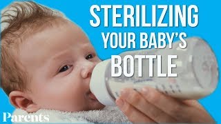 Sterilizing Your Babys Bottle  Parents [upl. by Cyprio]