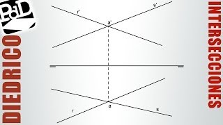 Intersecciones entre rectas en Sistema Diédrico [upl. by Ajiram]