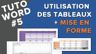 Insérer un tableau dans Word  Mise en Forme Tuto Word 5 [upl. by Bennir495]