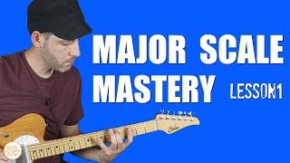 MAJOR SCALE Guitar  All 7 Patterns Lesson 1 [upl. by Ardnaek79]