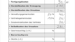 KLR  Kostenrechnung  Angebotskalkulation [upl. by Mandie]