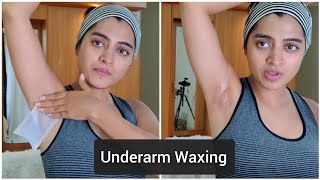 My Underarm Waxing Routine  Remove Hair From Underarms at Home Using Veet Wax Strips [upl. by Kcirdneh]