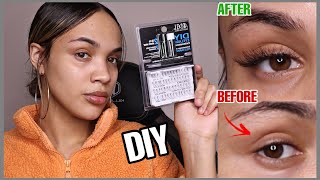 TESTING OUT ARDELL DIY EYELASH EXTENSIONS AT HOME  BEAUTYBYINDICA [upl. by Atalee]