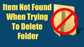 Item Not Found When Trying To Delete Windows 10 [upl. by Ynottirb]