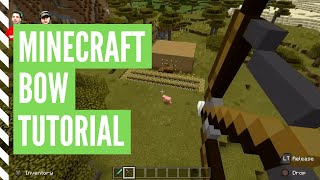 How To Make A BOW In Minecraft And Use It [upl. by Dnaltroc]