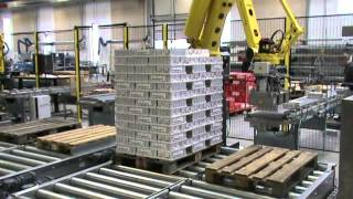 Fully automatic robot palletizing system [upl. by Fredericka693]