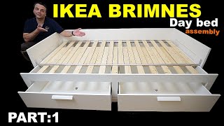 IKEA BRIMNES Day bed assembly instructions  PART 1 [upl. by Dorca]