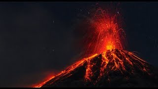 10 Hours Erupting Volcano at Night REAL TIME  Video amp Audio 1080HD SlowTV [upl. by Beret]