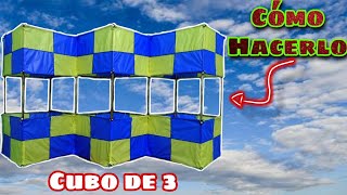 Cómo Hacer un IMPRESIONANTE Papalote Triple Cubo Parte 12 [upl. by Adikram]