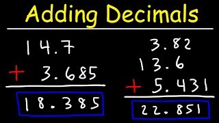 Adding Decimals  Tons of Examples [upl. by Ahsenod197]