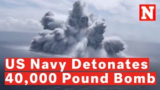 Watch Massive Explosion In Ocean After Navy Sets Off 40000Pound Bomb [upl. by Ximena295]