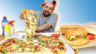 تحدي الوجبات السريعة العملاقة بمعدل ۱٦،۰۰۰ سعرة حرارية  Fast Food Challenge [upl. by Erodasi]