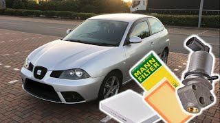 2008 Seat Ibiza 14 Servicing AirCabin Filter  EGR Valve Part 1 [upl. by Julis]