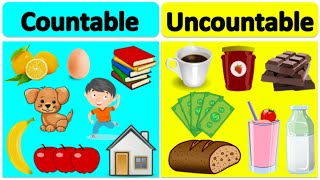 COUNTABLE vs UNCOUNTABLE NOUNS  Learn the difference with examples [upl. by Eicrad]