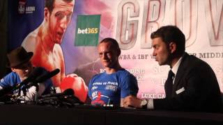 CARL FROCH v GEORGE GROVES POST FIGHT PRESS CONFERENCE  WITH GROVES FIZTPATRICK amp HEARN [upl. by Rolando462]