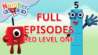 Numberblocks Red Level One  Full Episodes 1012  HomeSchooling  Learn to Count WithMe [upl. by Breen]