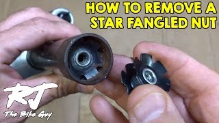 How To Remove A Star Fangled Nut From A Fork Steerer Tube [upl. by Chuipek]