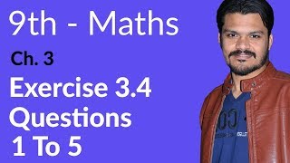 9th Class Math  Exercise 34  9th Class Math Chapter 3 [upl. by Aramoix236]