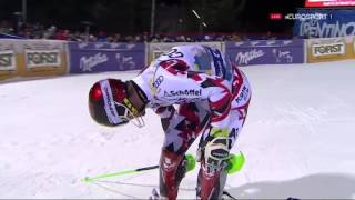 TV drone crashes during ski race  Marcel Hirscher at Madonna di Campiglio [upl. by Elbert]