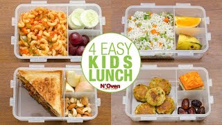 4 INDIAN LUNCH BOX IDEAS l KIDS LUNCH BOX RECIPES l KIDS TIFFIN l VEG LUNCH BOX [upl. by Elgar]