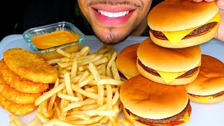 ASMR MCDONALDS CHEESEBURGERS HASH BROWNS FRIES CHEESE SAUCE MUKBANG NO TALKING JERRY [upl. by Sennahoj]