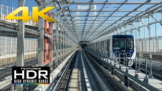 🚆 4K HDR Yurikamome Line  Monorail Train Ride From Shinbashi To Odaiba  Tokyo Japan 🇯🇵 [upl. by Aibos933]